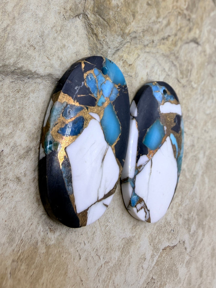 Kingman Turquoise and White Buffalo with Bronze Composite