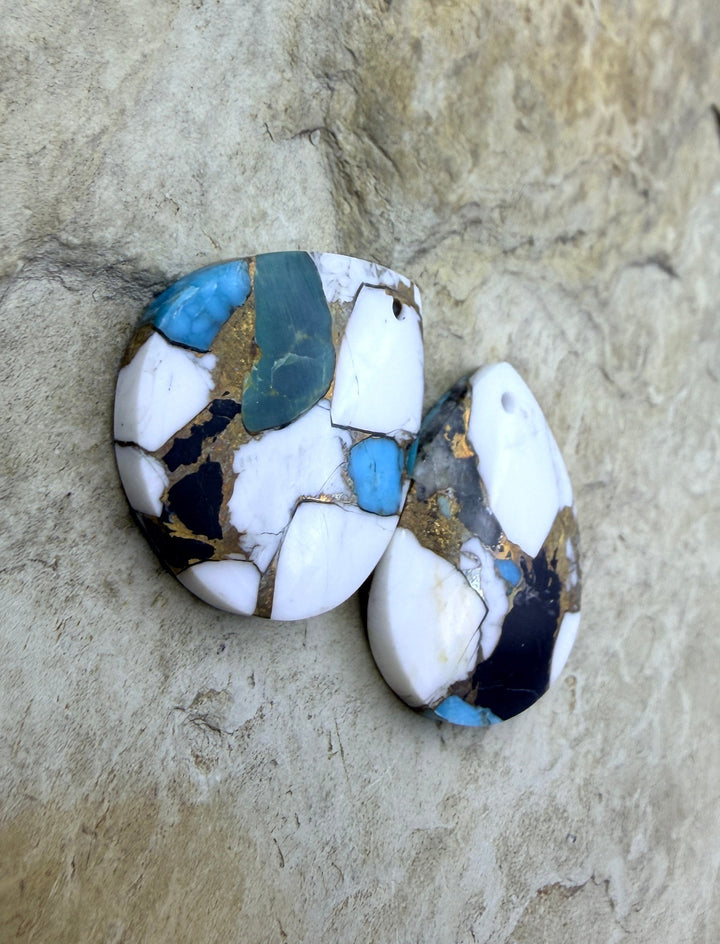 Kingman Turquoise and White Buffalo with Bronze Composite