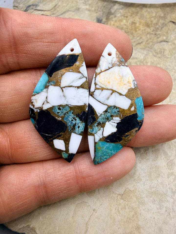 Kingman Turquoise and White Buffalo with Bronze Composite