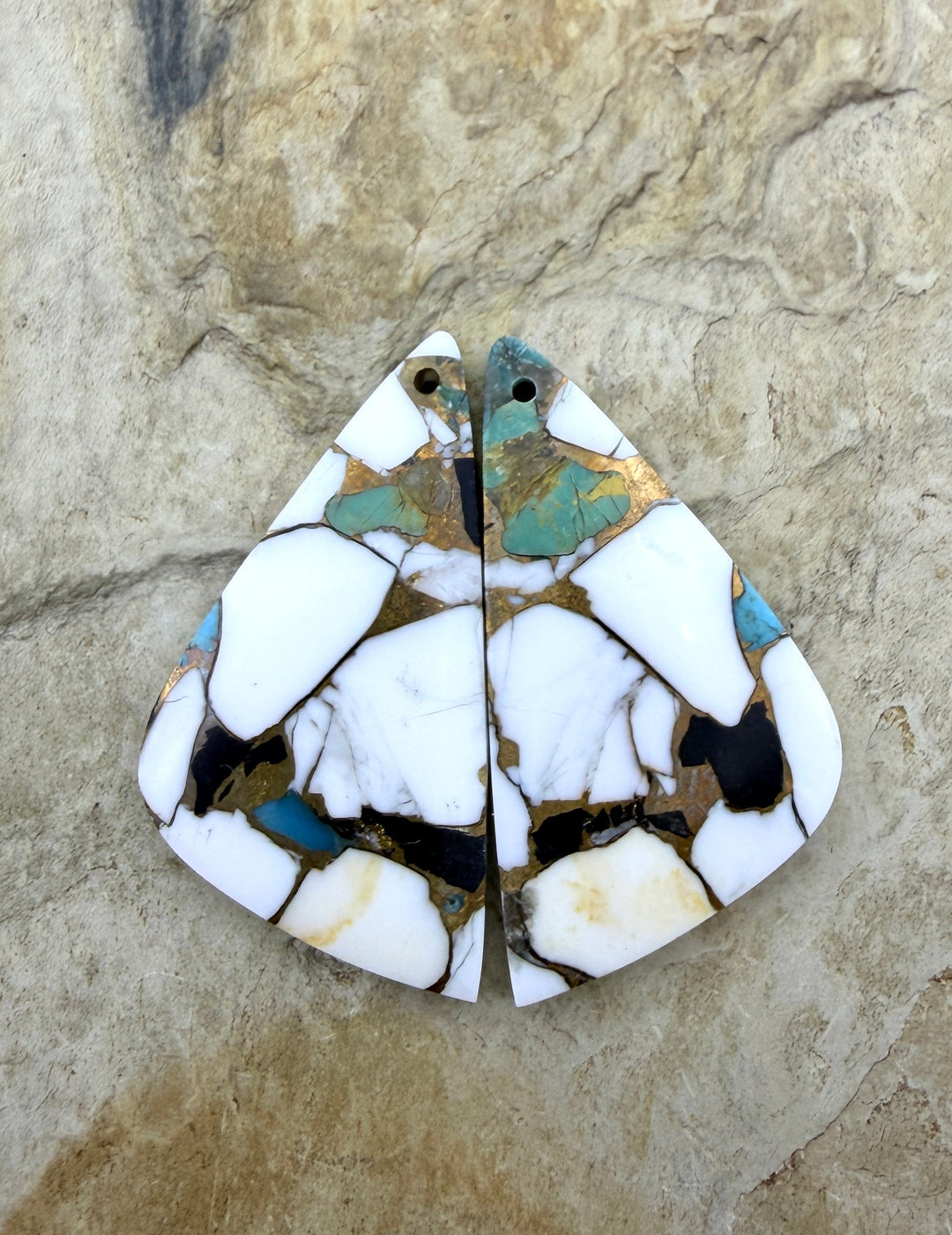 Kingman Turquoise and White Buffalo with Bronze Composite