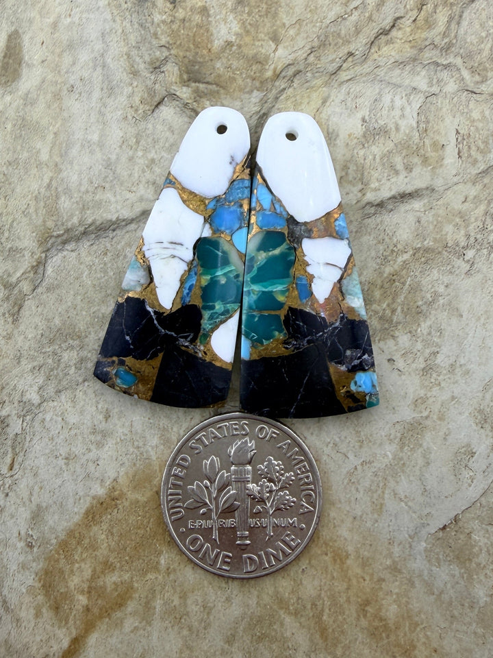 Kingman Turquoise and White Buffalo with Bronze Composite