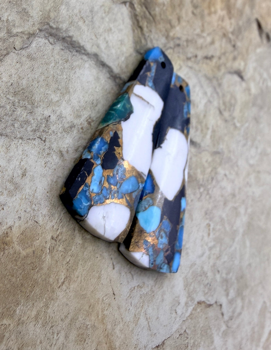 Kingman Turquoise and White Buffalo with Bronze Composite