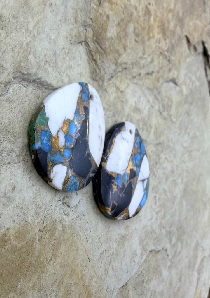 Kingman Turquoise and White Buffalo with Bronze Composite