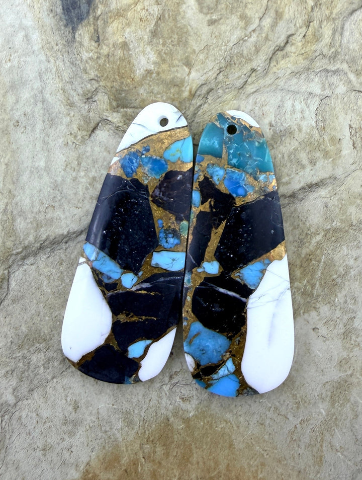 Kingman Turquoise and White Buffalo with Bronze Composite
