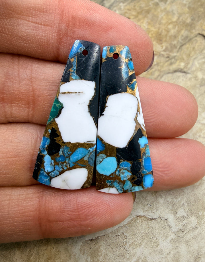 Kingman Turquoise and White Buffalo with Bronze Composite