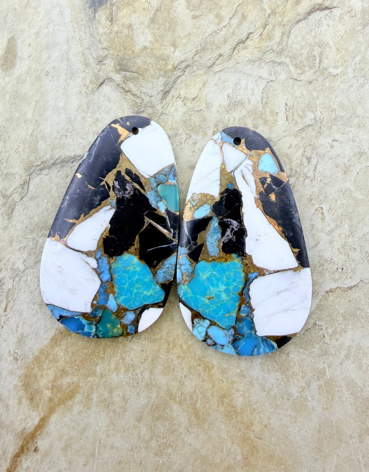 Kingman Turquoise and White Buffalo with Bronze Composite
