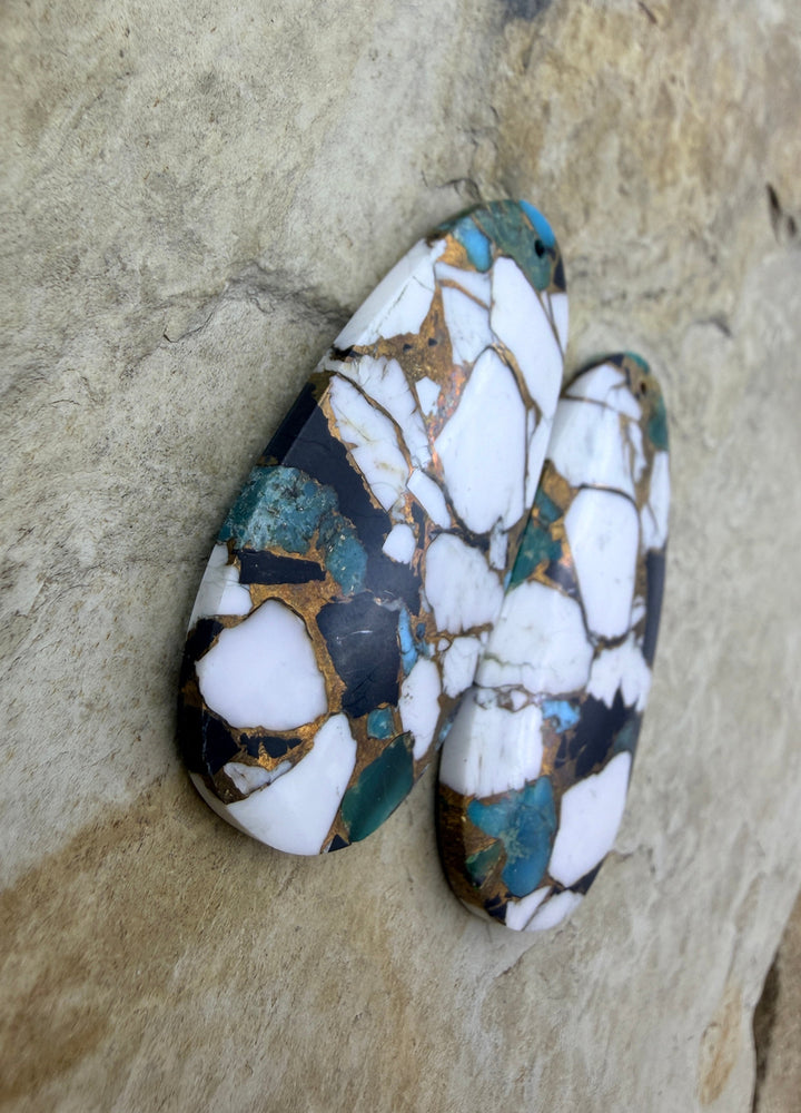 Kingman Turquoise and White Buffalo with Bronze Composite