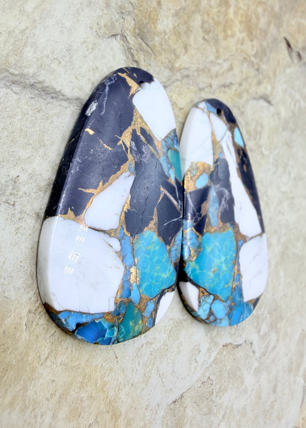 Kingman Turquoise and White Buffalo with Bronze Composite