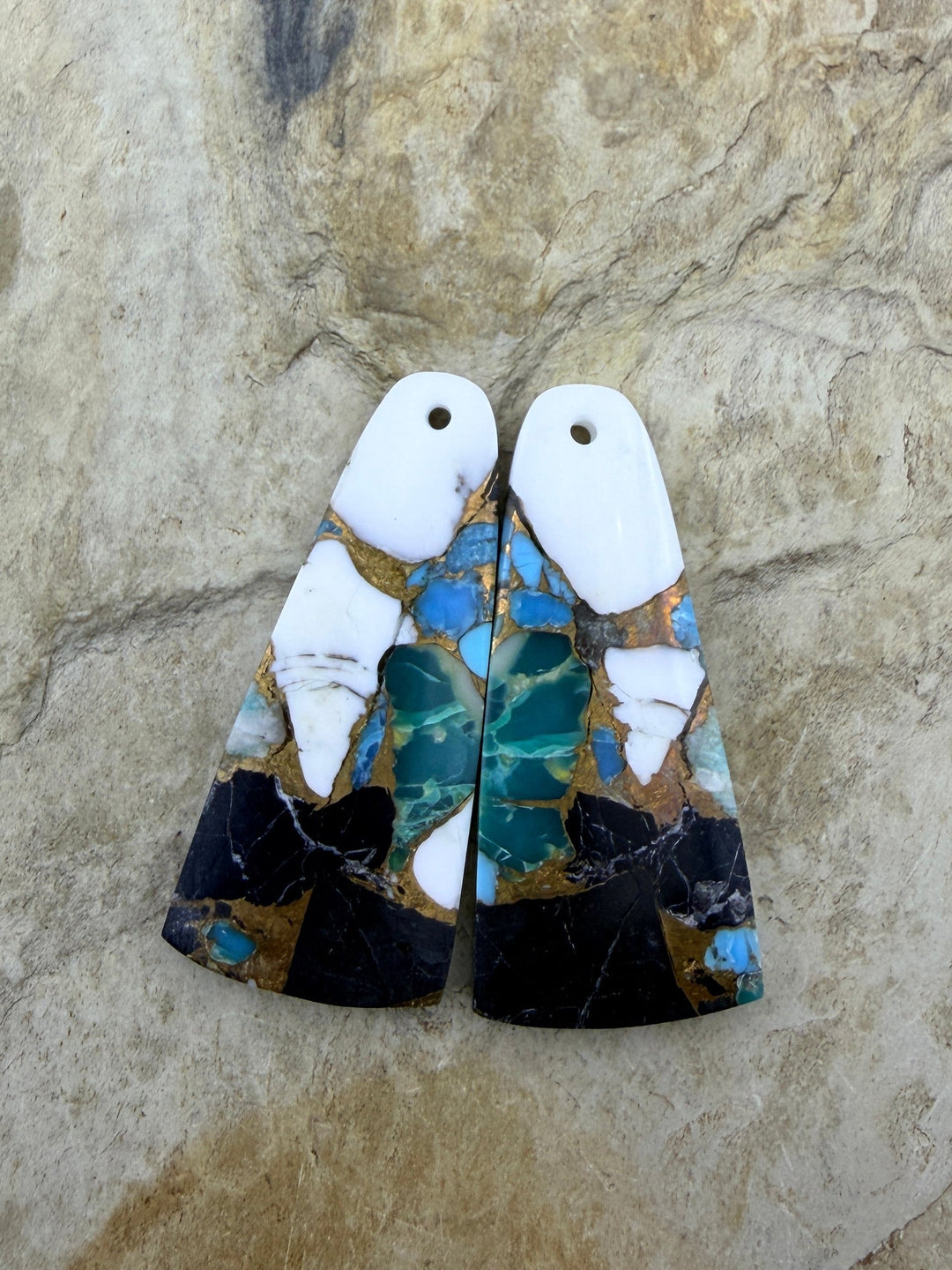 Kingman Turquoise and White Buffalo with Bronze Composite