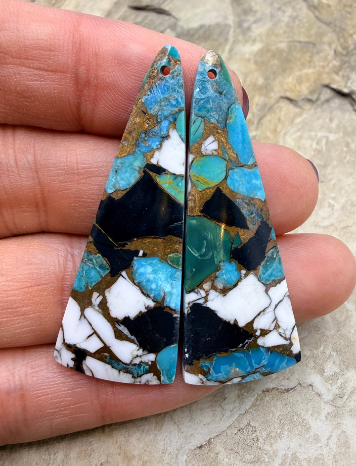 Kingman Turquoise and White Buffalo with Bronze Composite