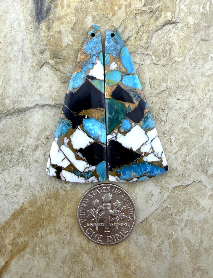 Kingman Turquoise and White Buffalo with Bronze Composite