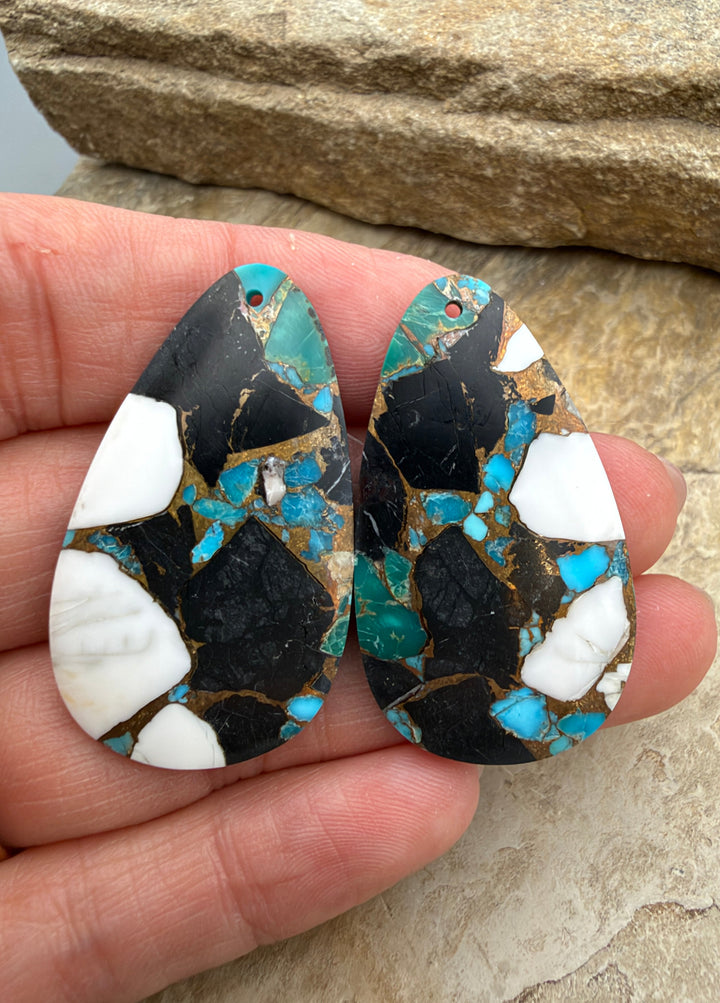Kingman Turquoise and White Buffalo with Bronze Composite