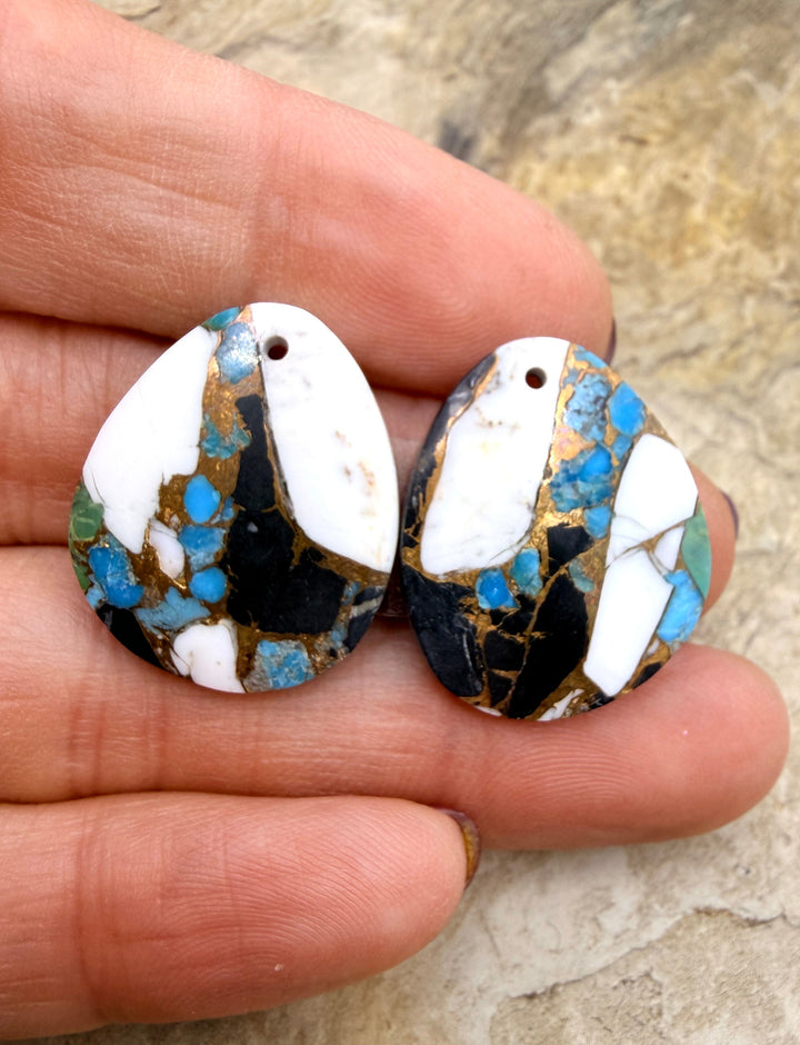 Kingman Turquoise and White Buffalo with Bronze Composite