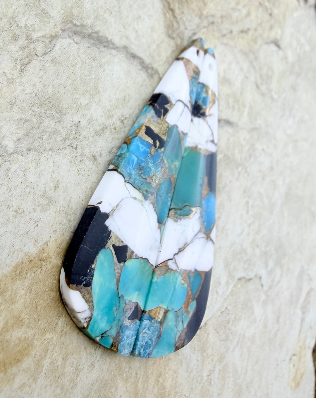 Kingman Turquoise and White Buffalo with Bronze Composite