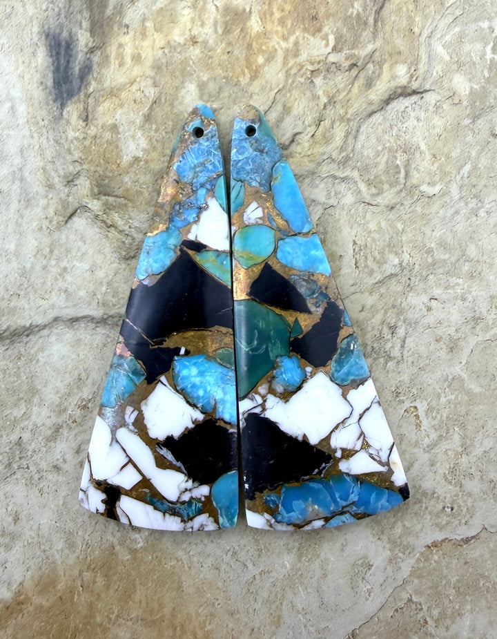 Kingman Turquoise and White Buffalo with Bronze Composite