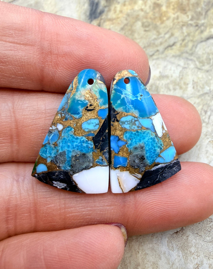 Kingman Turquoise and White Buffalo with Bronze Composite