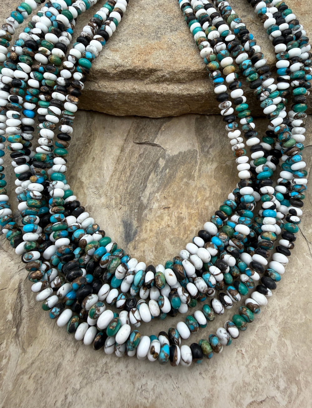 Kingman Turquoise and White Buffalo with Bronze Composite