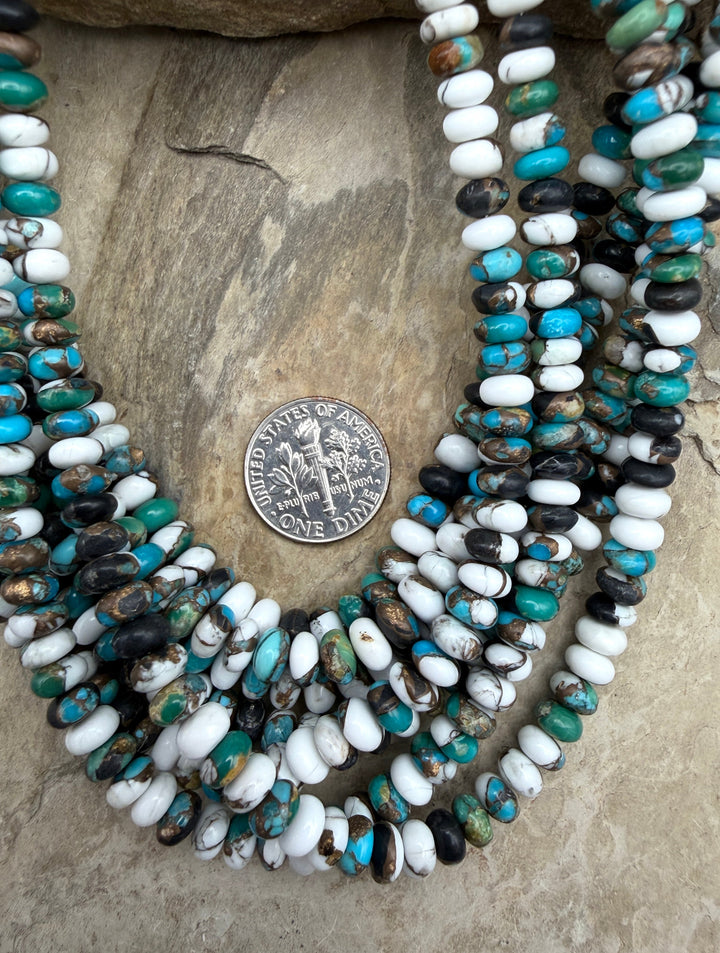 Kingman Turquoise and White Buffalo with Bronze Composite