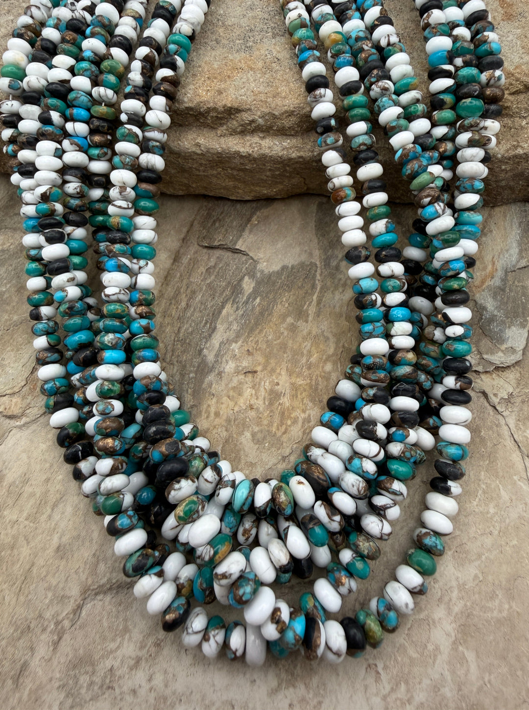 Kingman Turquoise and White Buffalo with Bronze Composite