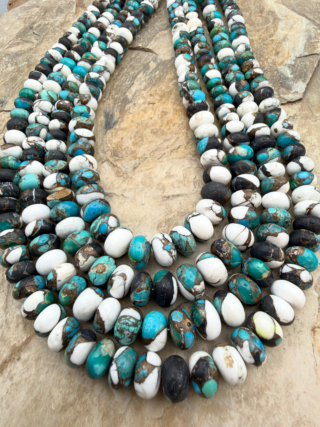 Kingman Turquoise and White Buffalo with Bronze Composite