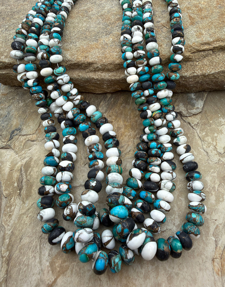 Kingman Turquoise and White Buffalo with Bronze Composite