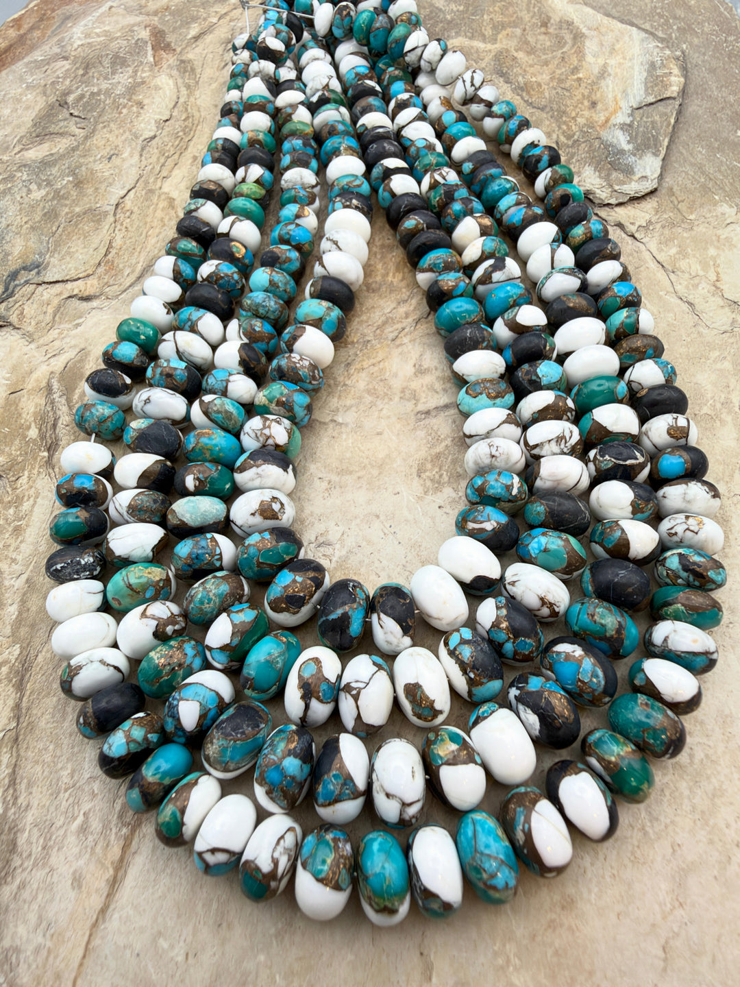 Kingman Turquoise and White Buffalo with Bronze Composite