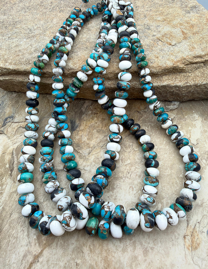 Kingman Turquoise and White Buffalo with Bronze Composite