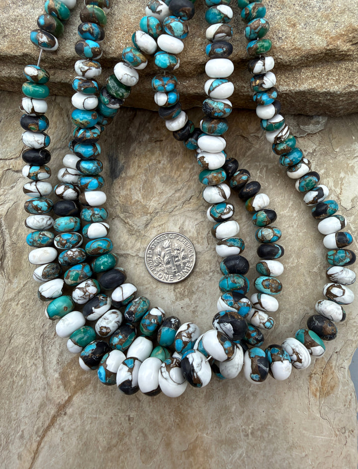 Kingman Turquoise and White Buffalo with Bronze Composite