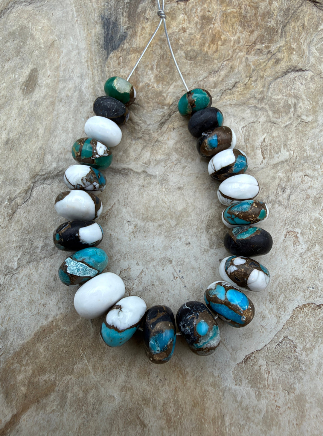 Kingman Turquoise and White Buffalo with Bronze Composite