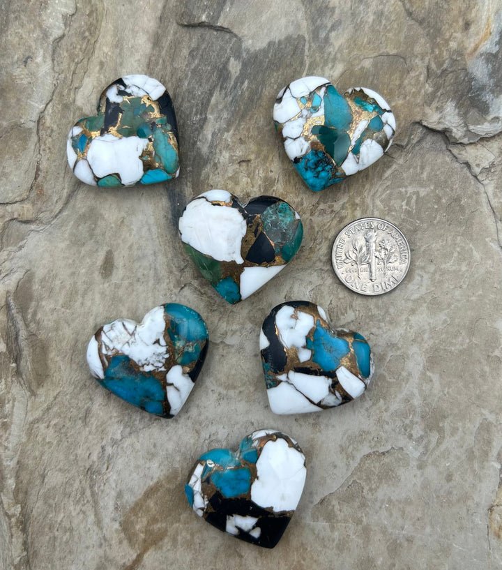 Kingman Turquoise and White Buffalo with Bronze Composite