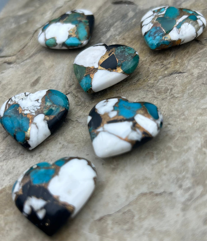 Kingman Turquoise and White Buffalo with Bronze Composite