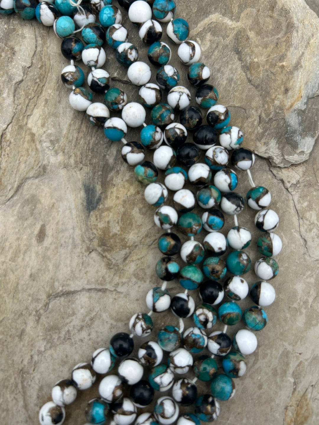 Kingman Turquoise and White Buffalo with Bronze Composite