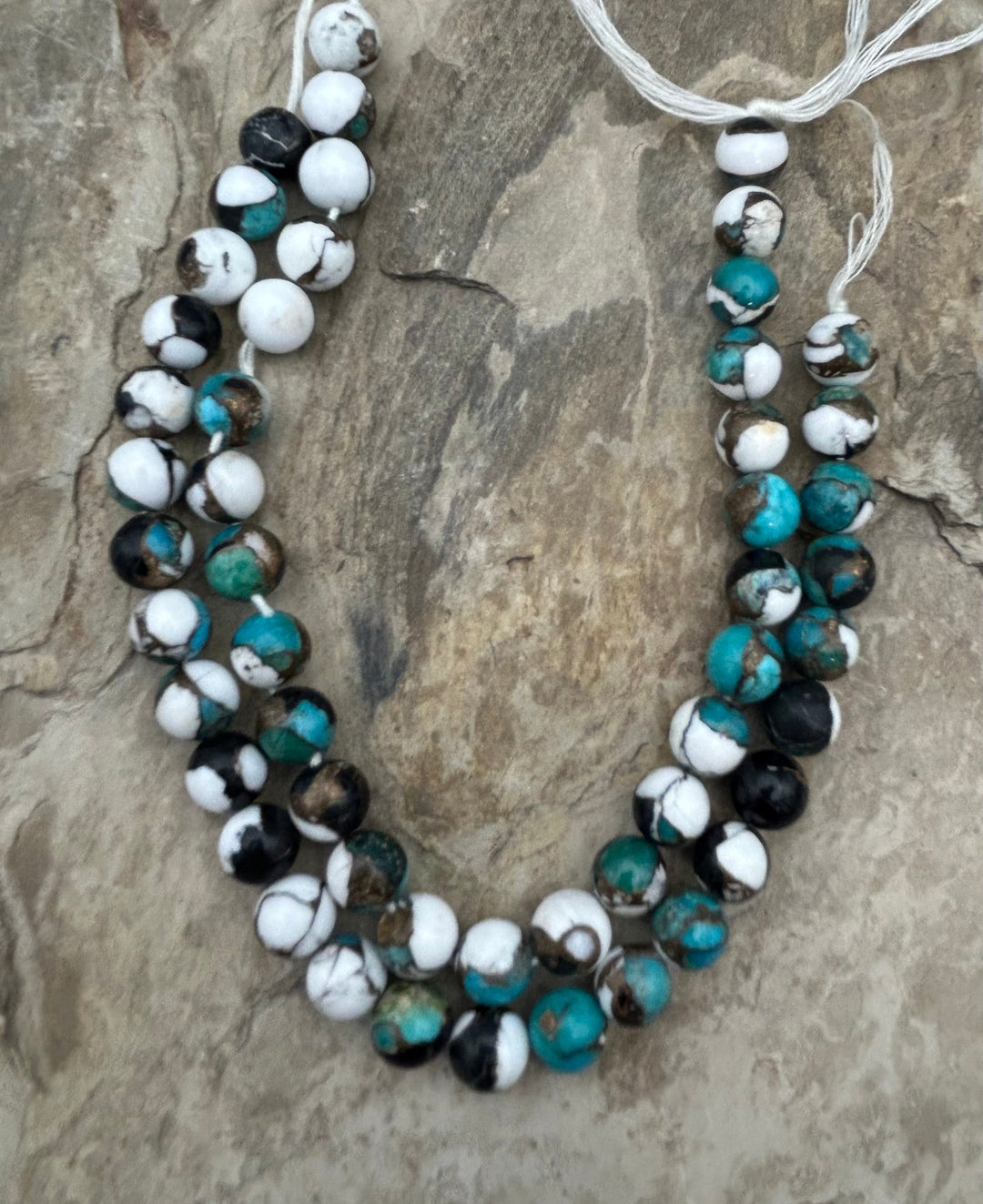Kingman Turquoise and White Buffalo with Bronze Composite