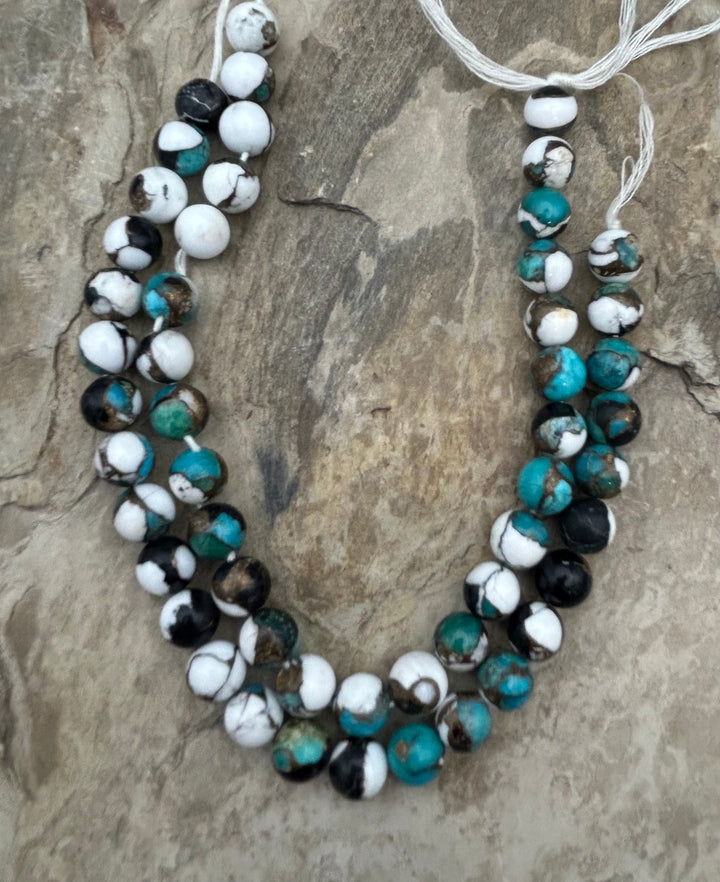 Kingman Turquoise and White Buffalo with Bronze Composite