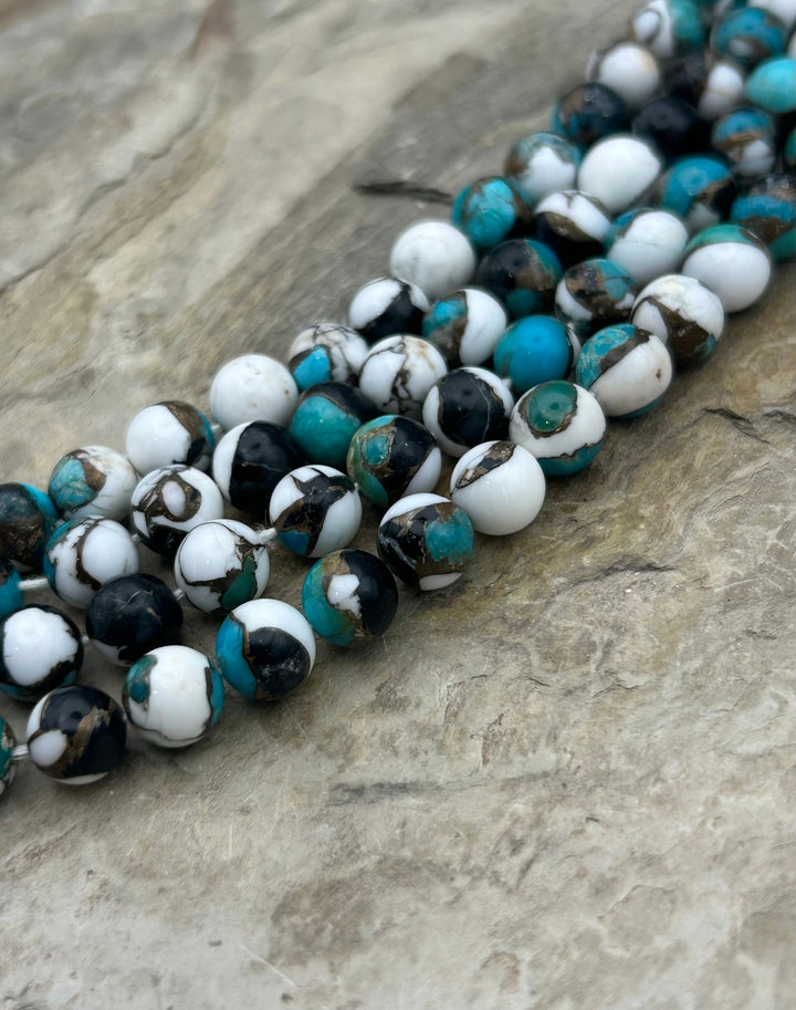 Kingman Turquoise and White Buffalo with Bronze Composite