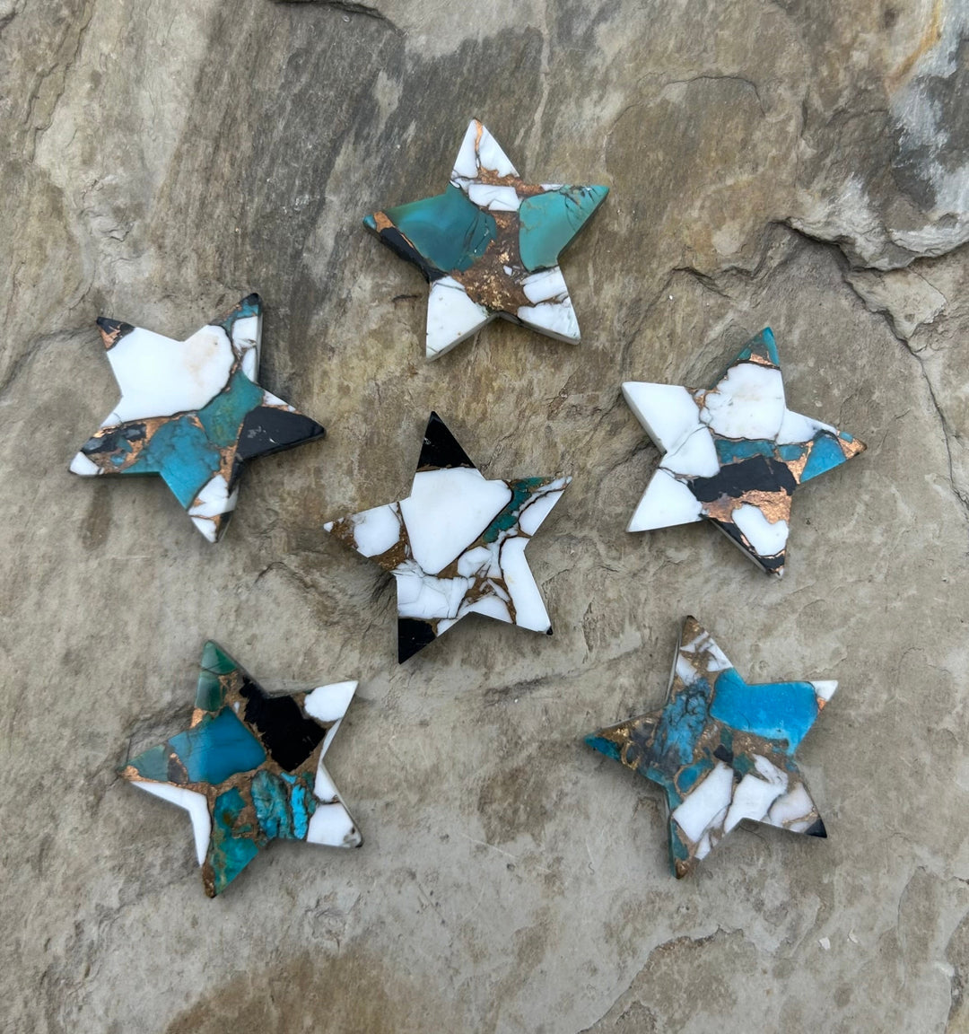 Kingman Turquoise and White Buffalo with Bronze Composite