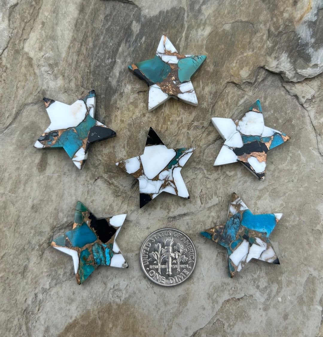 Kingman Turquoise and White Buffalo with Bronze Composite