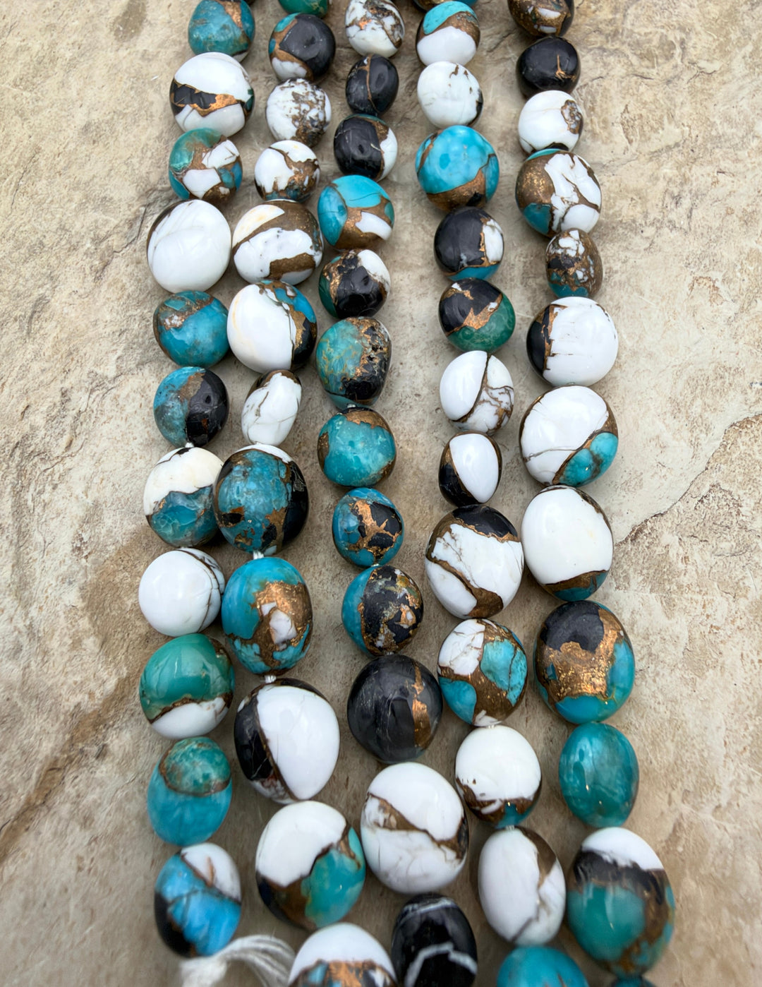 Kingman Turquoise and White Buffalo with Bronze Composite