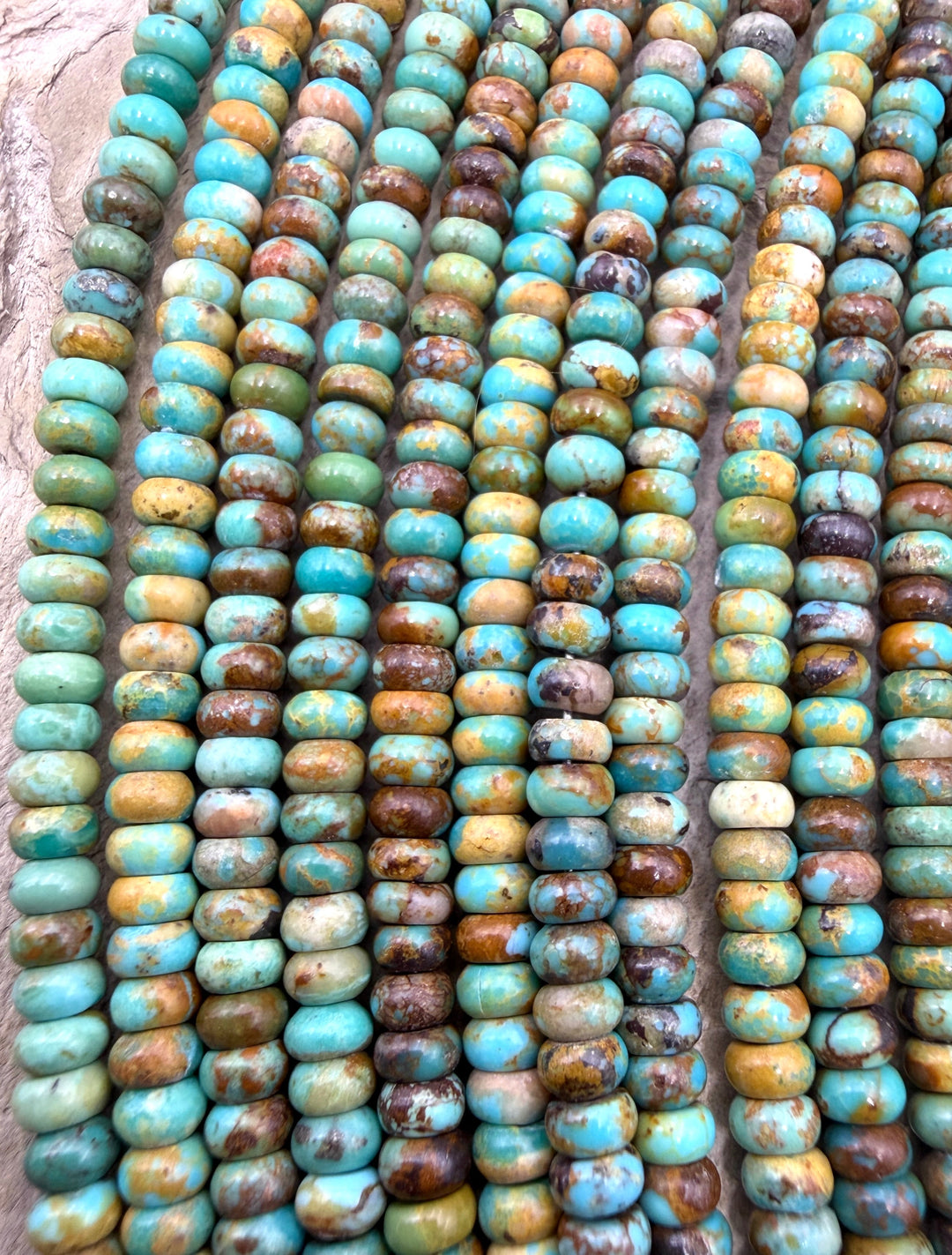 Kingman Turquoise (Arizona) 4mm Rondelle Beads 8 Inch