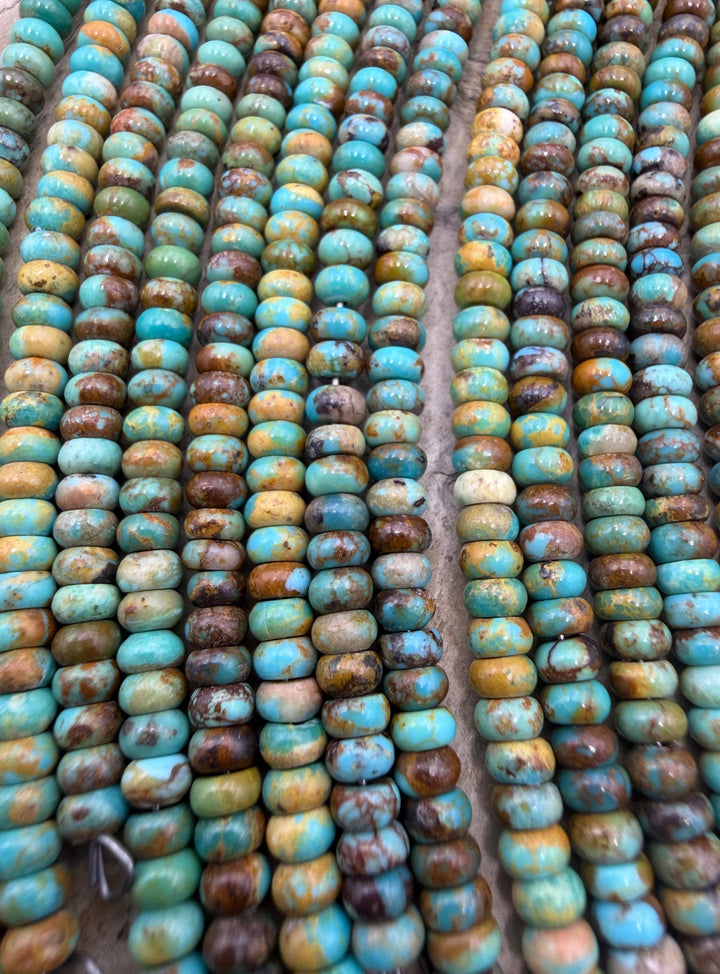 Kingman Turquoise (Arizona) 4mm Rondelle Beads 8 Inch