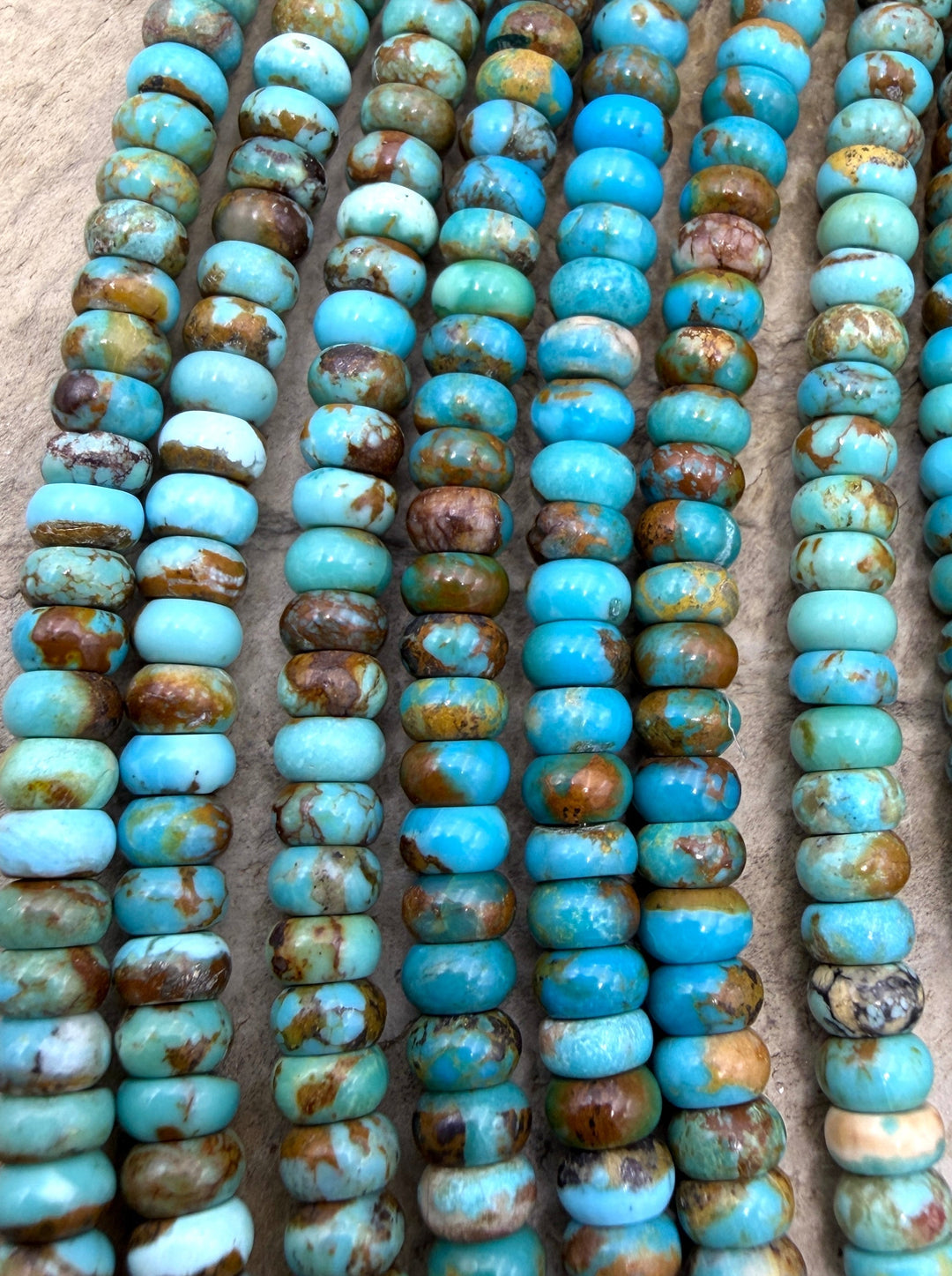 Kingman Turquoise (Arizona) 5mm Rondelle Beads 8 Inch