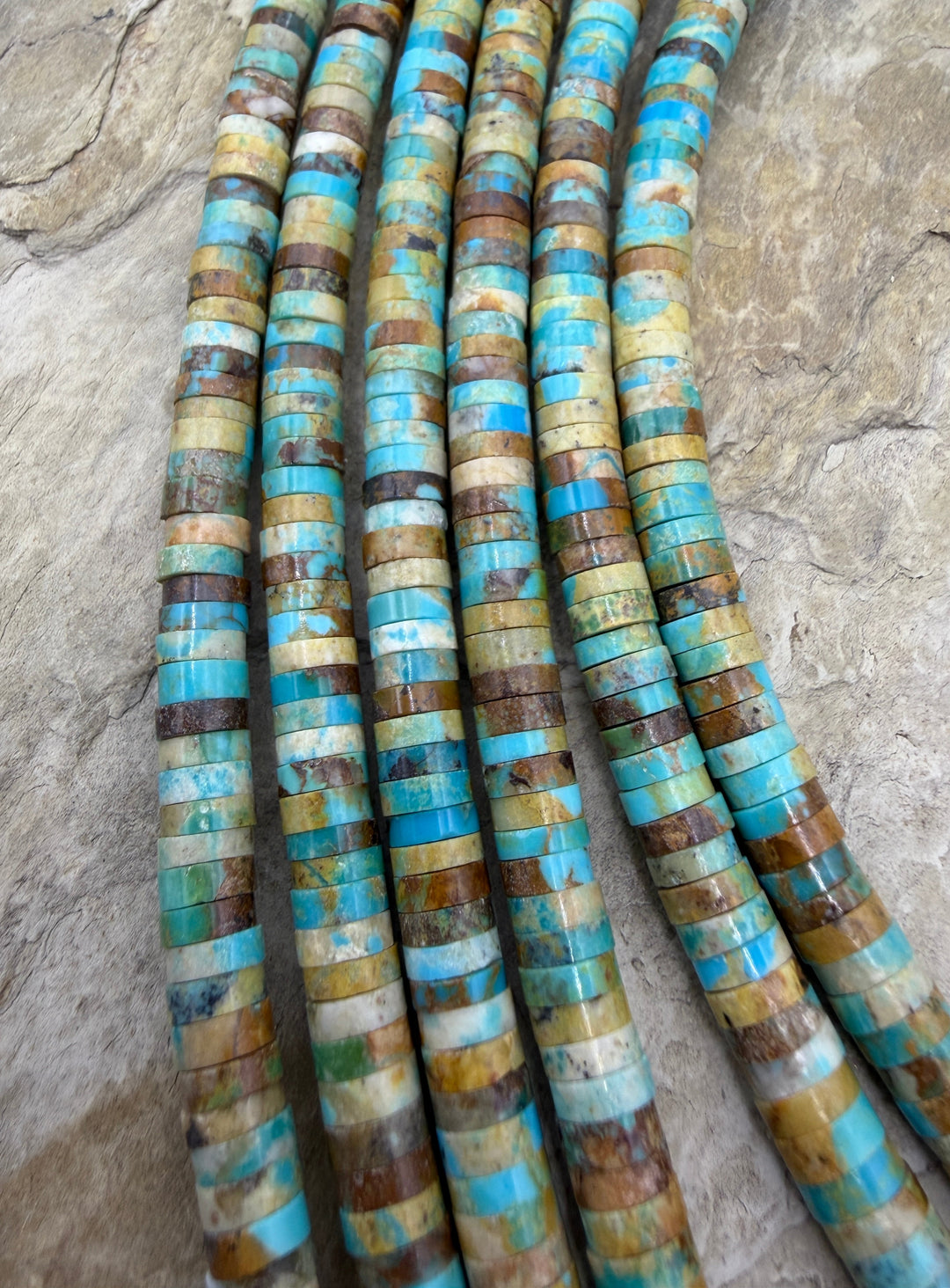 Kingman Turquoise (Arizona) 6mm Heishi Beads 8 Inch Strand