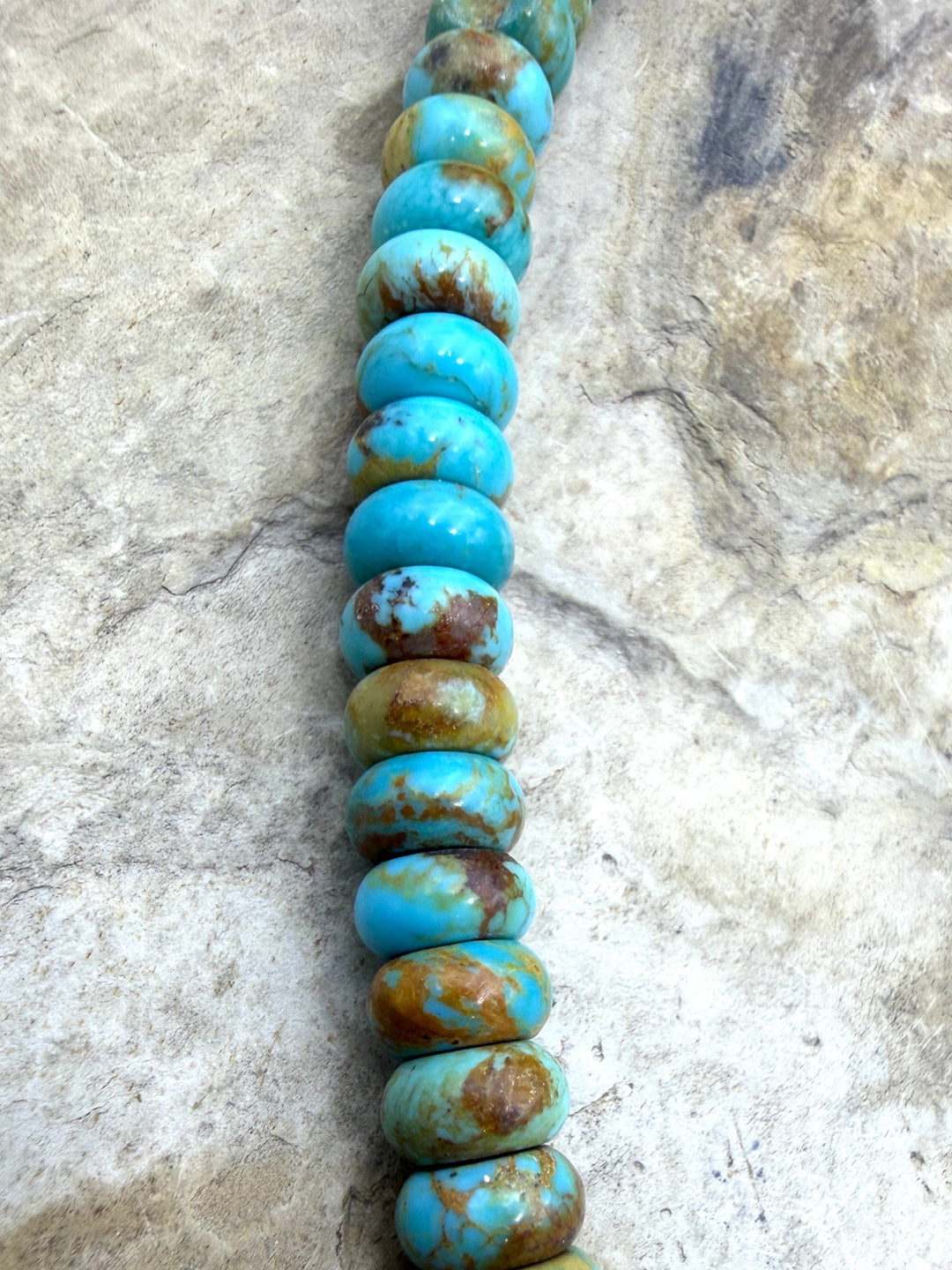Kingman Turquoise (Arizona) 7mm Rondelle Beads 8 Inch