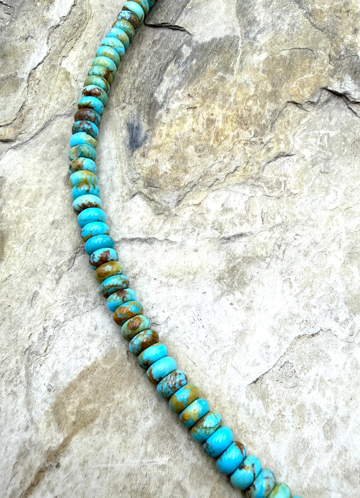Kingman Turquoise (Arizona) 7mm Rondelle Beads 8 Inch