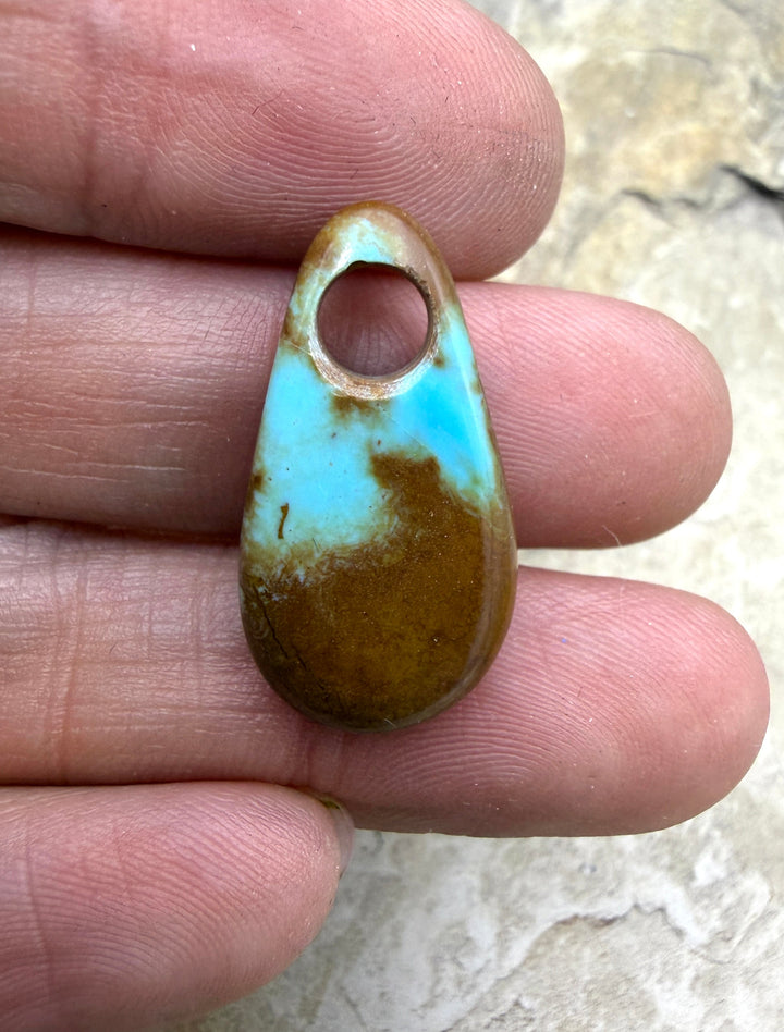 Kingman Turquoise (Arizona) BIG (Large Hole) Focal Pendant