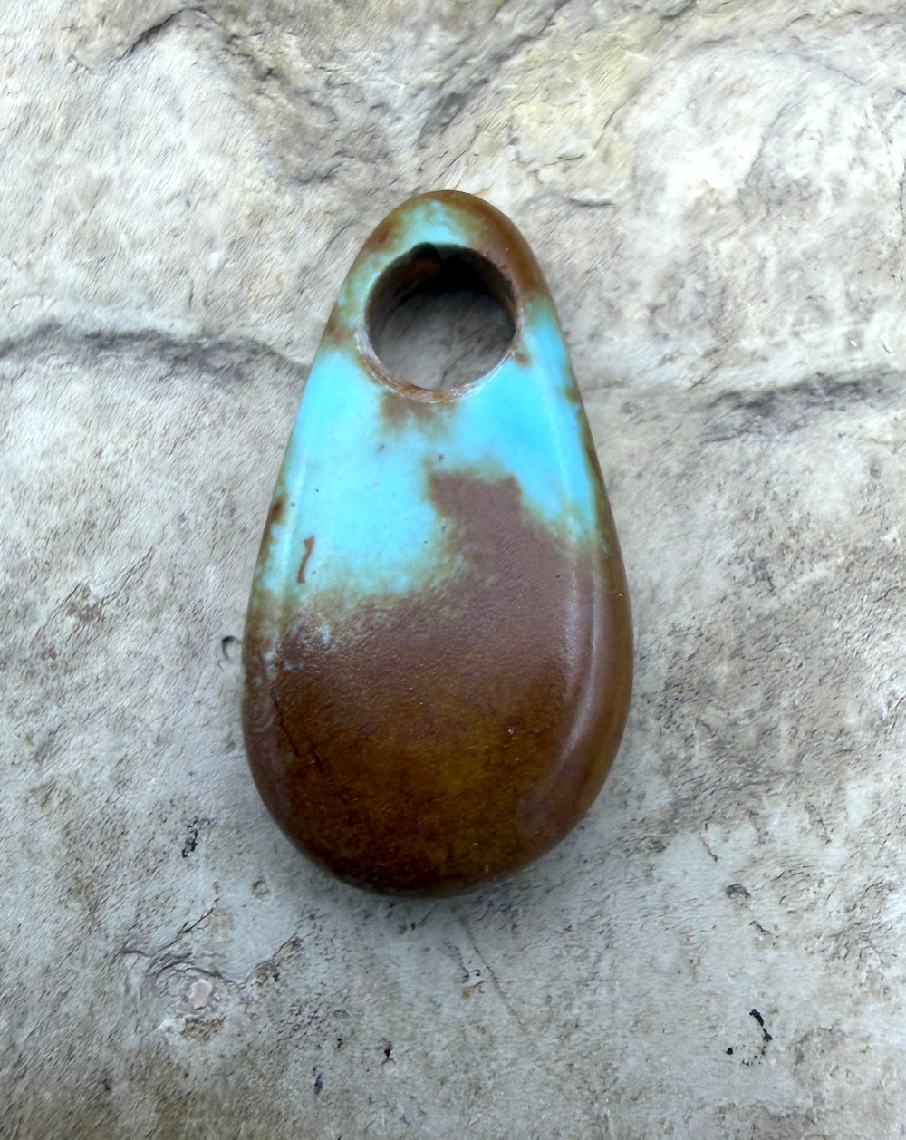 Kingman Turquoise (Arizona) BIG (Large Hole) Focal Pendant