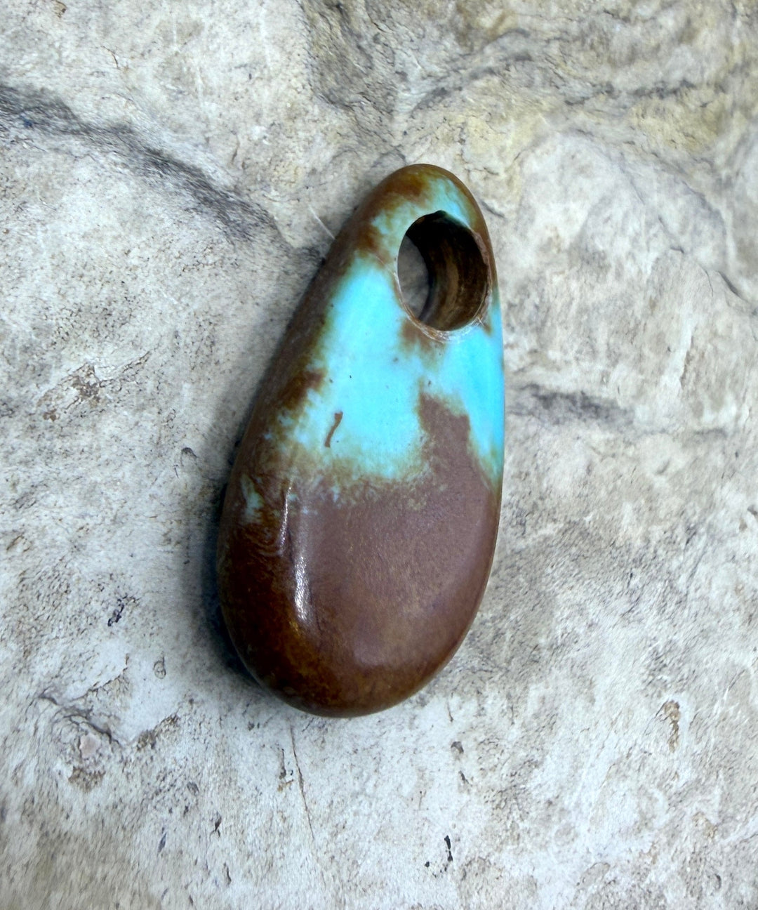 Kingman Turquoise (Arizona) BIG (Large Hole) Focal Pendant
