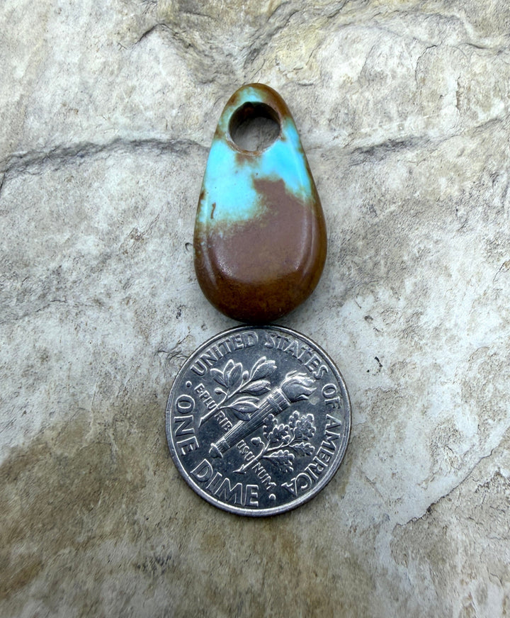 Kingman Turquoise (Arizona) BIG (Large Hole) Focal Pendant