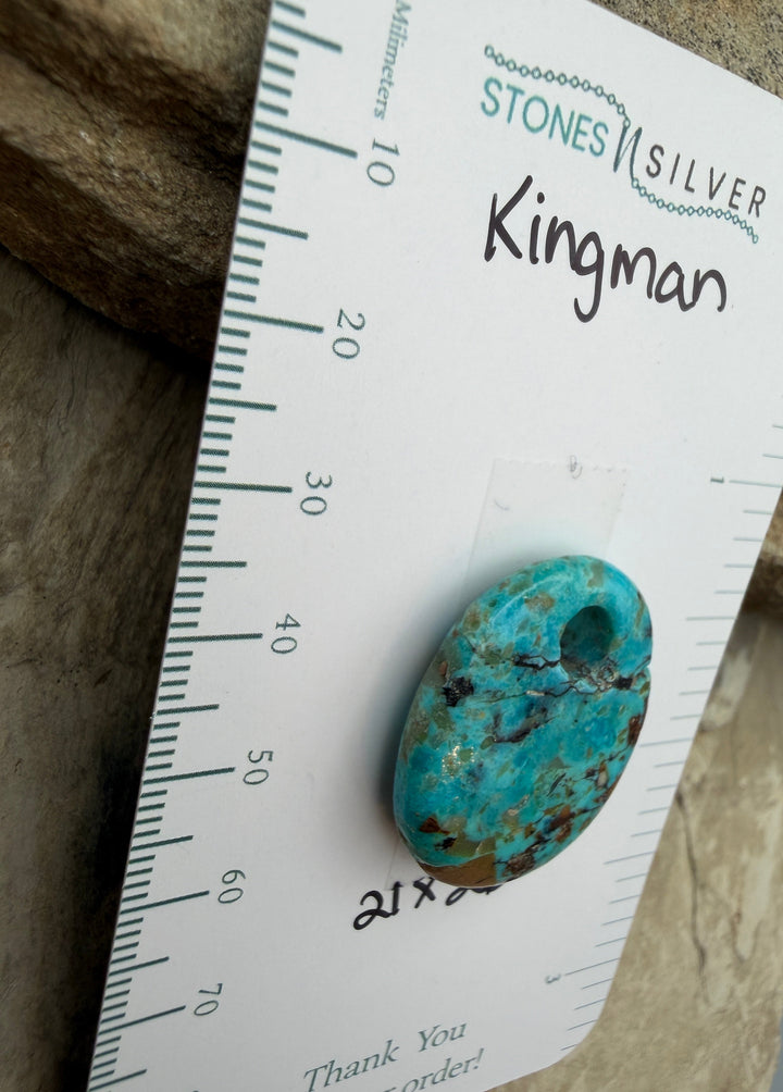 Kingman Turquoise (Arizona) BIG Large Hole Focal Pendant