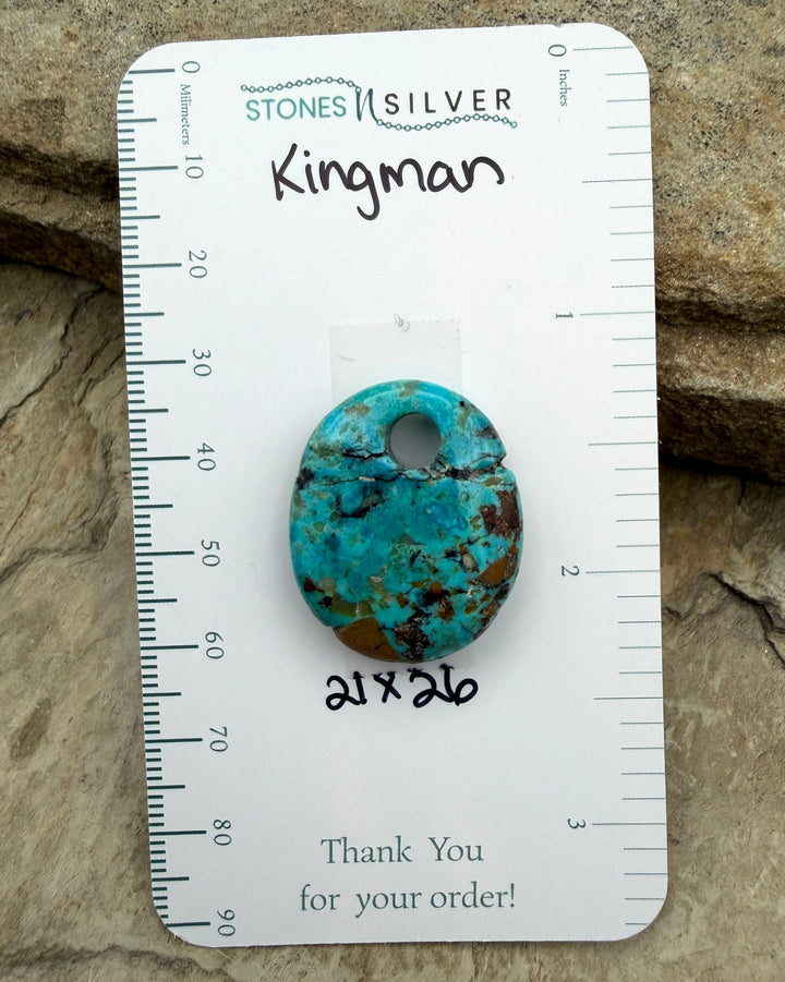 Kingman Turquoise (Arizona) BIG Large Hole Focal Pendant